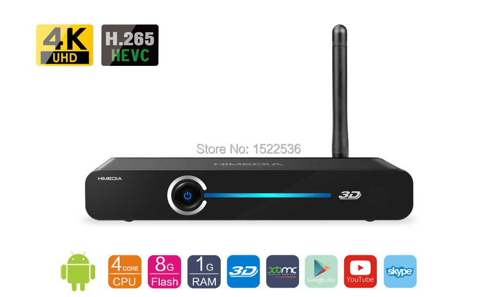 Free shipping, HIMEDIA, Android TV Box Q3IV, 4 cores / quad-core chips, Home TV Network player, Set-Top Box