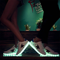 2017 Autumn Unisex USB Charging Lovers Light UP Sneakers Men Wamen White Casual Shoes Luminous Glowing