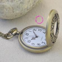 fashion quartz antique pocket watch woman alice in wonderland rabbit cat women vintage fob watches retro