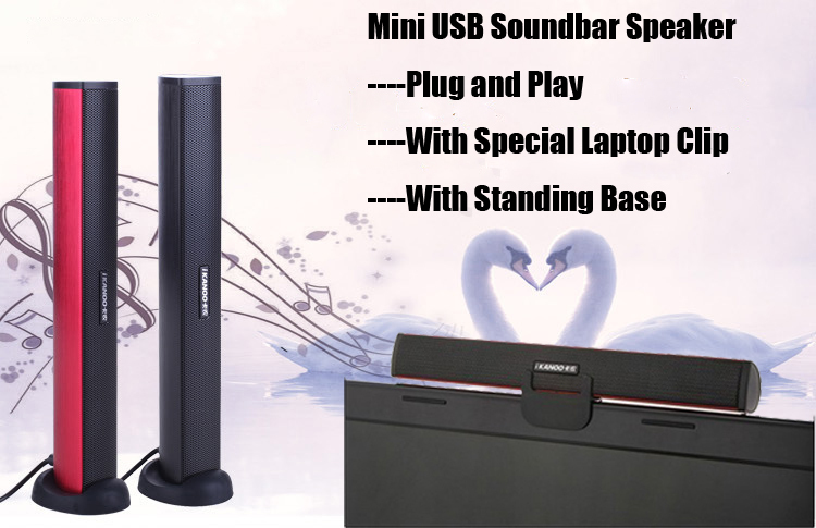 FREE SHIPPING MINI USB SOUNDBAR SPEAKER , PORTABLE SOUND BAR SPEAKER FOR LAPTOP / NOTEBOOK / TABLET