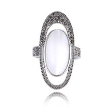 High Quality Never Fade Long Section Palace Retro Opal Rings AAA Cubic Zircon Punk Ring Jewelry For Women ///AA460158728