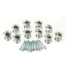 High Quality 10 Pcs 20mm Crystal Glass Clear Cabinet Knob Drawer Pull Handle Kitchen Door Wardrobe Hardware Free Shipping