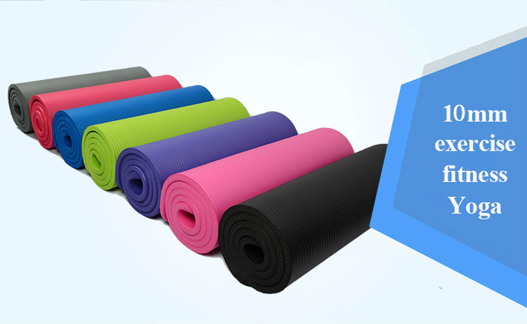 10MM NBR Non-slip Yoga Pilates Mat/ Pad Sit-up Durable Exercise Mat Baby Crawling Mat Outdoor Mat Dance Pad(173*61*1.0 cm)