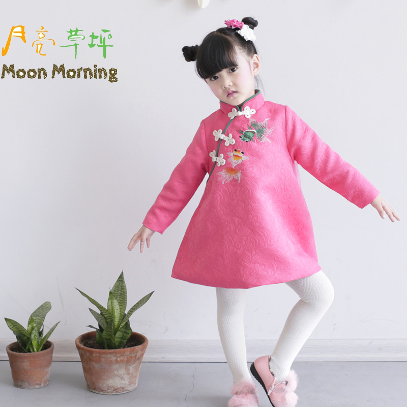 Moon Morning Spring Autumn Girls Dress Cotton Long...