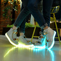 lights up led luminous Men shoes high top glowing casual shoes with new simulation sole charge