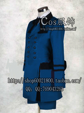 2015 New Sale Freeshipping Adult Unisex Cotton Microfiber Butler Cosplay Ciel Phantomhive Dark Costume custom Made