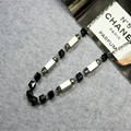 New Simple Woman Necklace Geometric Square Crystal Ball Pendant Link Chain Long Sweater Necklace Fashion Clothes