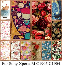 For Sony Xperia M C1905 C1904 C2004 C2005 colorful flower skin shell diy phone case painting cellphone cover skin hood