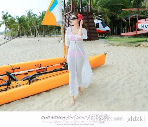 Women Sexy Chiffon Long Dress Sarong Beach Bikini Swimwear Cover Up Wrap Robes (4)