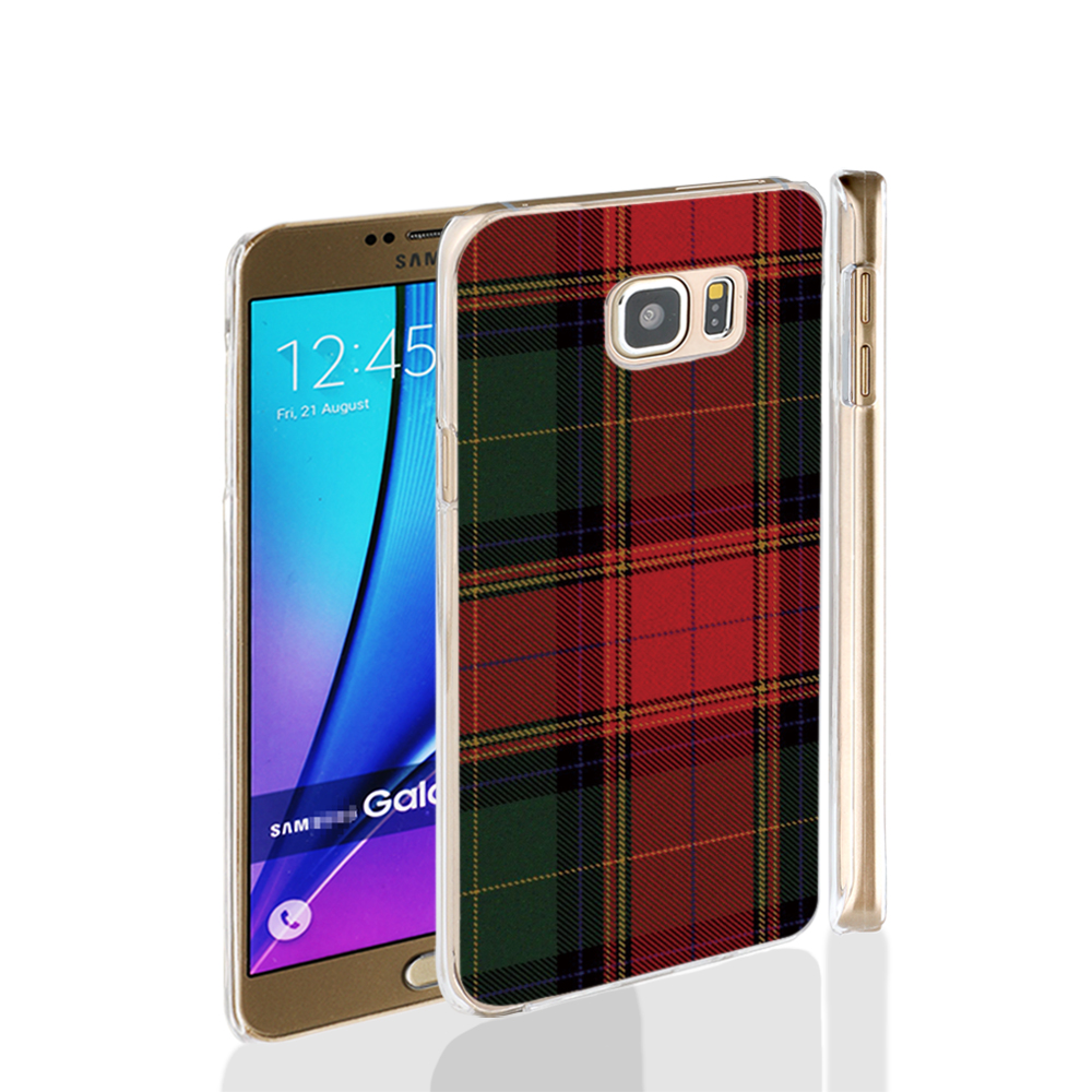 07287 RED BLUE font b TARTAN b font SCARF FASHION cell phone case cover for Samsung
