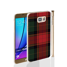07287 RED BLUE TARTAN SCARF FASHION cell phone case cover for Samsung Galaxy Note 3,4,5,E5,E7 CORE Max G5108Q