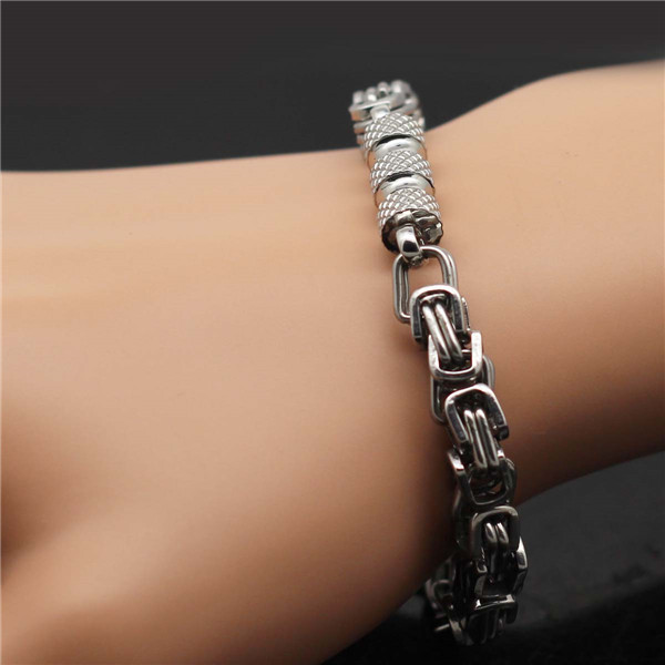 8 inches 6mm fashion design men chain bracelet never fade guarantee brand design couple wife huaband