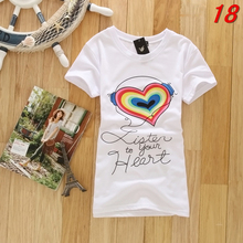 Hot Summer Women Stylish Short Sleeve Printed T shirt Tee Tops Blouse 24 Styles