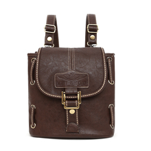 Multifunction Women Small Backpack vintage school backpacks leather college student book bag Retro rucksack