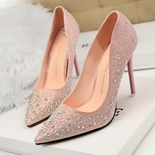 2016 New Fashion Sexy Women Silver Rhinestone Wedding Shoes Platform Pumps Red Bottom High Heels Crystal