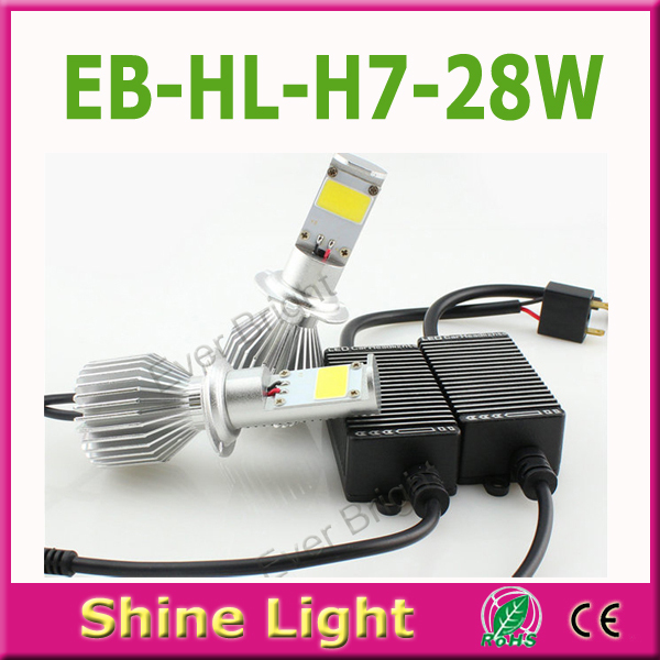 Brand new !!! 15set/lot Car Led Headlight Kits H7 CREE Auto Led Headlamps 2800LM 28W Led Fog Light Bulbs free shipping