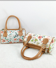 Brand Handbag Women Fashion Casual Zipper Floral Printing Tote Female Canvas Cheap Shopping Bag Metal Accessories for Handbags