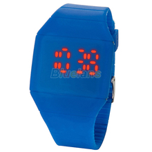 Luxury Ultra thin Fashion Men Lady Women Novelty Touch Digital Red Led Silicone Sports Wrist Watch