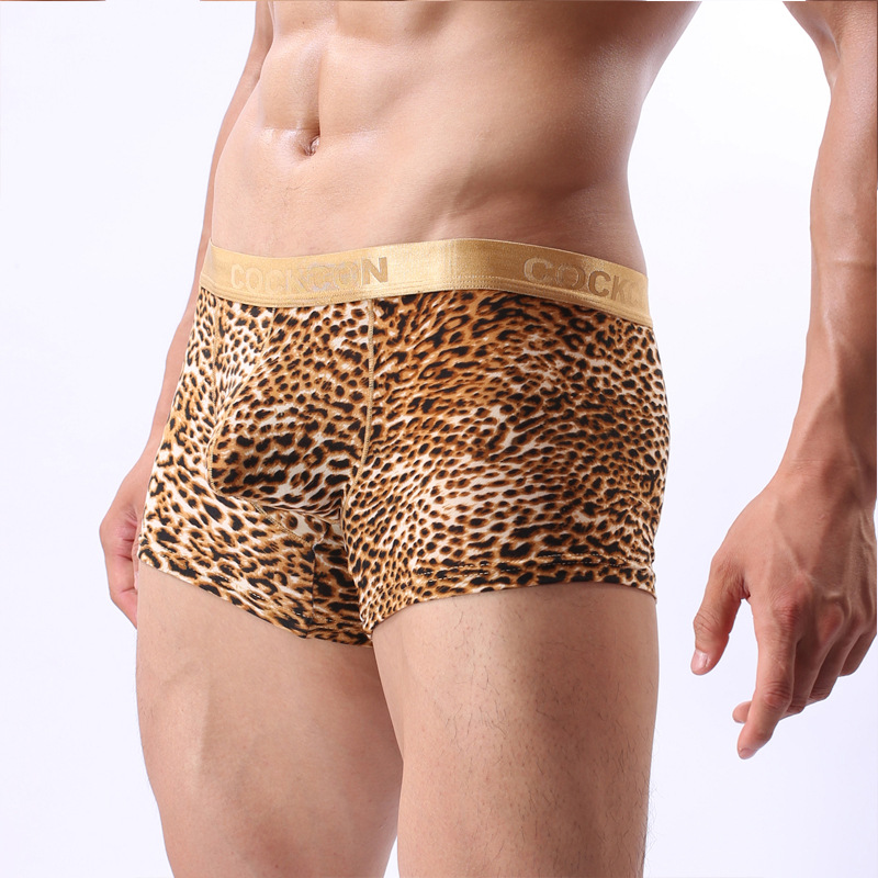 Phnom Penh Leopard Convex Underwear Sexy Leopard Male Boxer Free Shipping Underwear Men Boxer