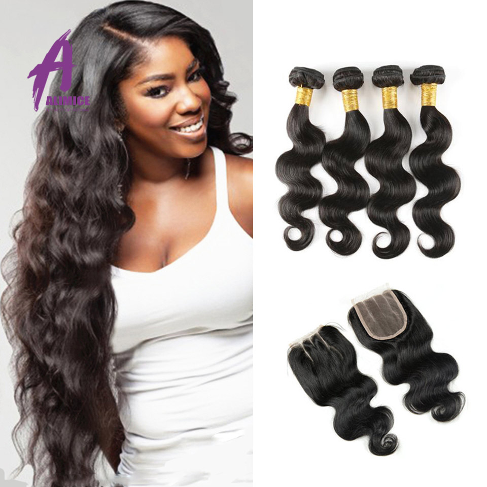 queen hair products with closure bundle Peruvian Virgin Hair With Closure Unprocessed Human Hair With Closure Peruvian Body Wave