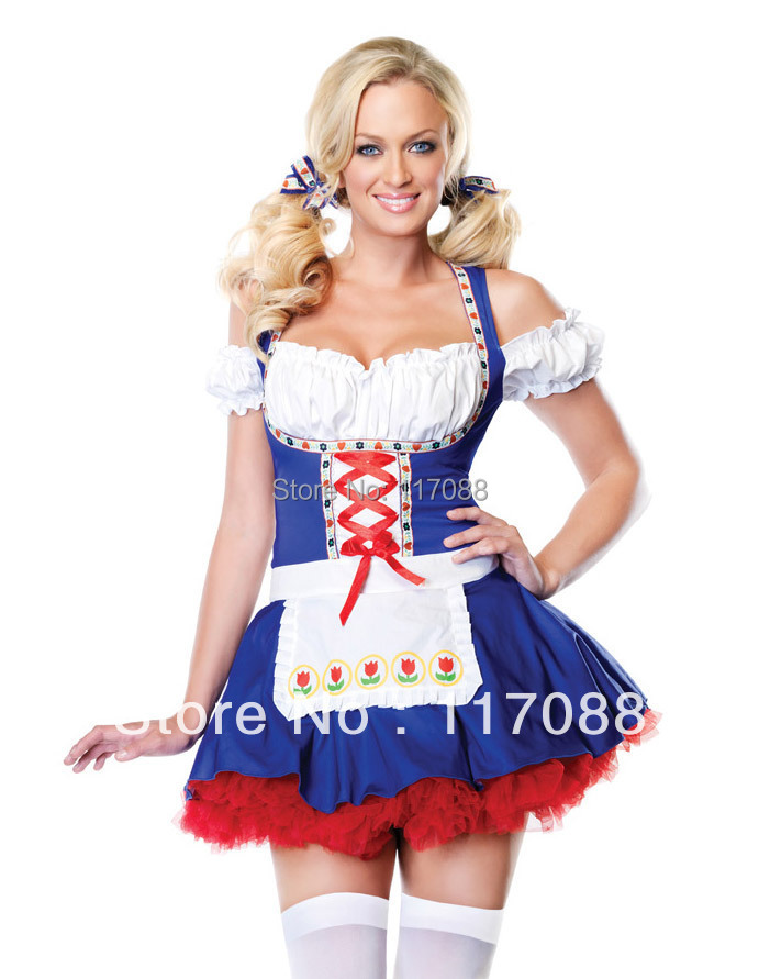 Free Shipping Ml5092 New Dutch Darling Adult Costume Sexy French Maid