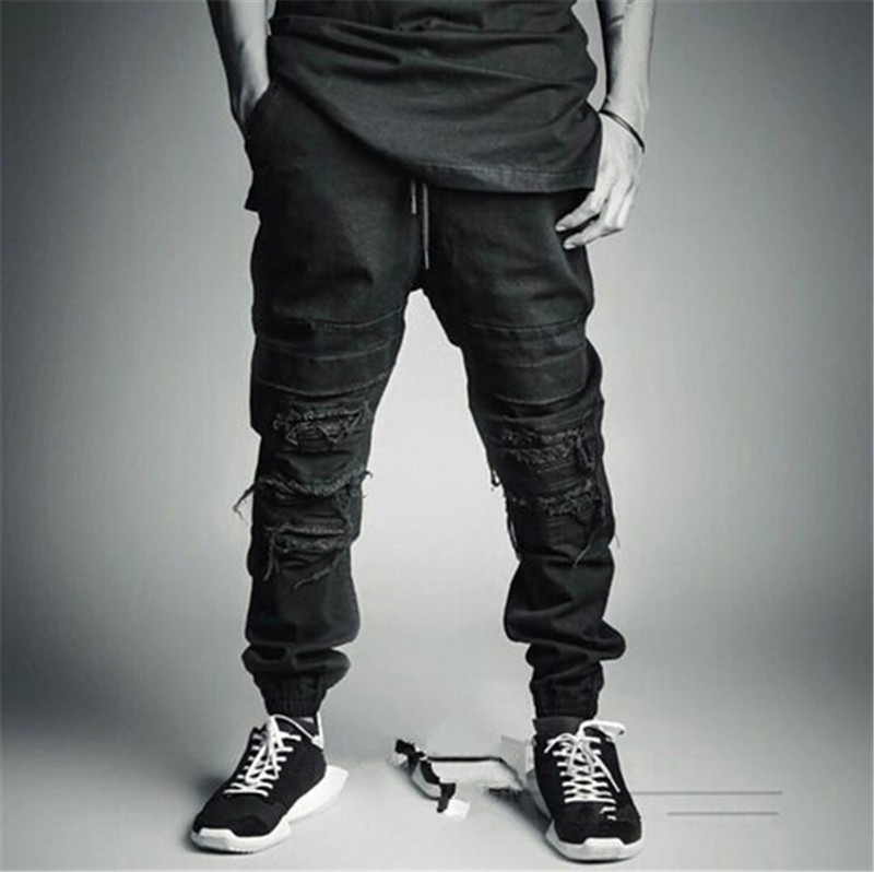 Ripped Jeans For Men Skinny Distressed Biker Jeans Streetwear swag Black Designer kanye west Plus Size S-2XL