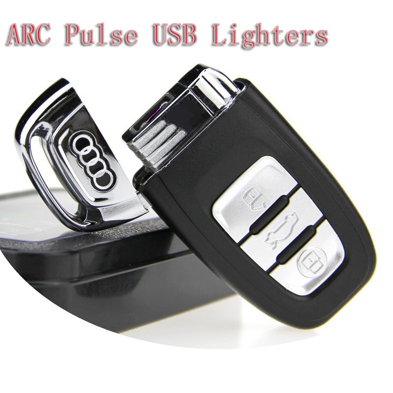 2015-New-arrival-windproof-Audi-metal-electric-arc-pulse-charge-usb-lighters-Rechargeable-Flameless-electronic-lighters