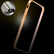 For iphone6 i6 Plus Cover Luxury Aluminum Metal Leather Back Accessories Gold Case Hole Logo For