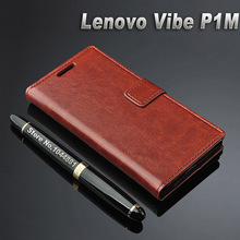 lenovo vibe p1m case cover leather Crazy horse flip case for lenovo p1m vibe cover case