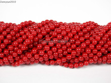 Natural Red Coral Gems Stones 2mm Smooth Round Spacer Loose Beads 15” Strand for Jewelry Making Crafts 5 Strands/Pack