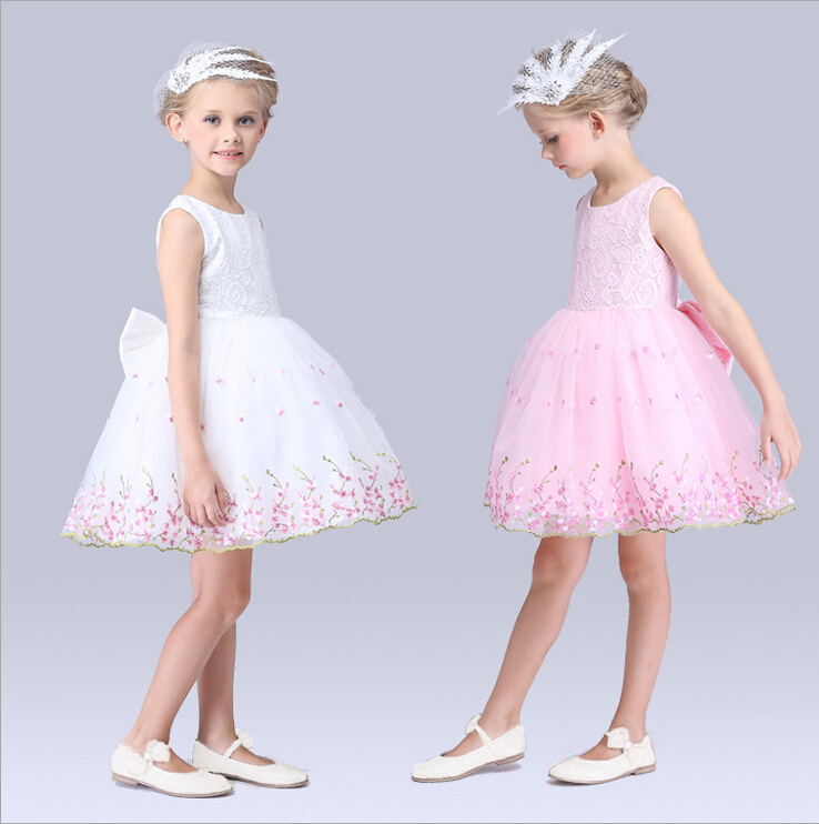 Baby font b Girl b font Dress 2016 Summer Bowknot font b Girls b font Clothes