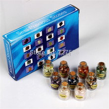 Assorted 9pcs/set Mini Gemstone Bottles Wood stopper Chip Sz Crystal Healing Tumbled Gem Stone Reiki Wicca