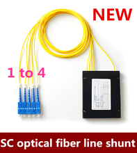 Free Shipping 1pcs GPON EPON 3.0mm 1M Fiber Length 1×4 ABS Box 1*4 SC/UPC Fiber Optical PLC Splitter