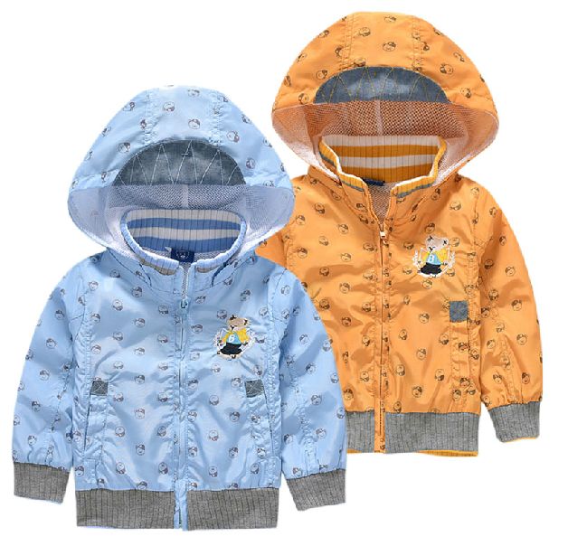 Children's Jacket Coat For Boys Double-deck Cartoon Cotton Windbreaker Hooded Baby Boys Outerwear Coats 2-8 Years Kids Clothes