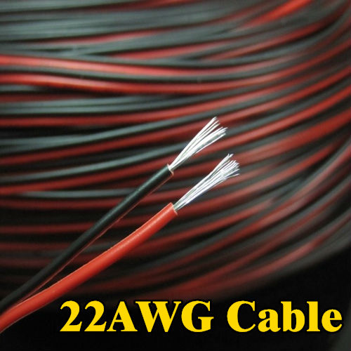 30 meters Electrical Wire Tinned Copper 2 Pin AWG 22 insulated PVC Extension LED Strip Cable