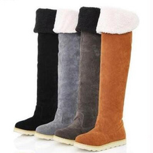 2016 Women’s Winter Boots Winter Shoes Folding Over Knee Boots Snowshoes Fashion Round toe Female Footwear Women boots size35-40