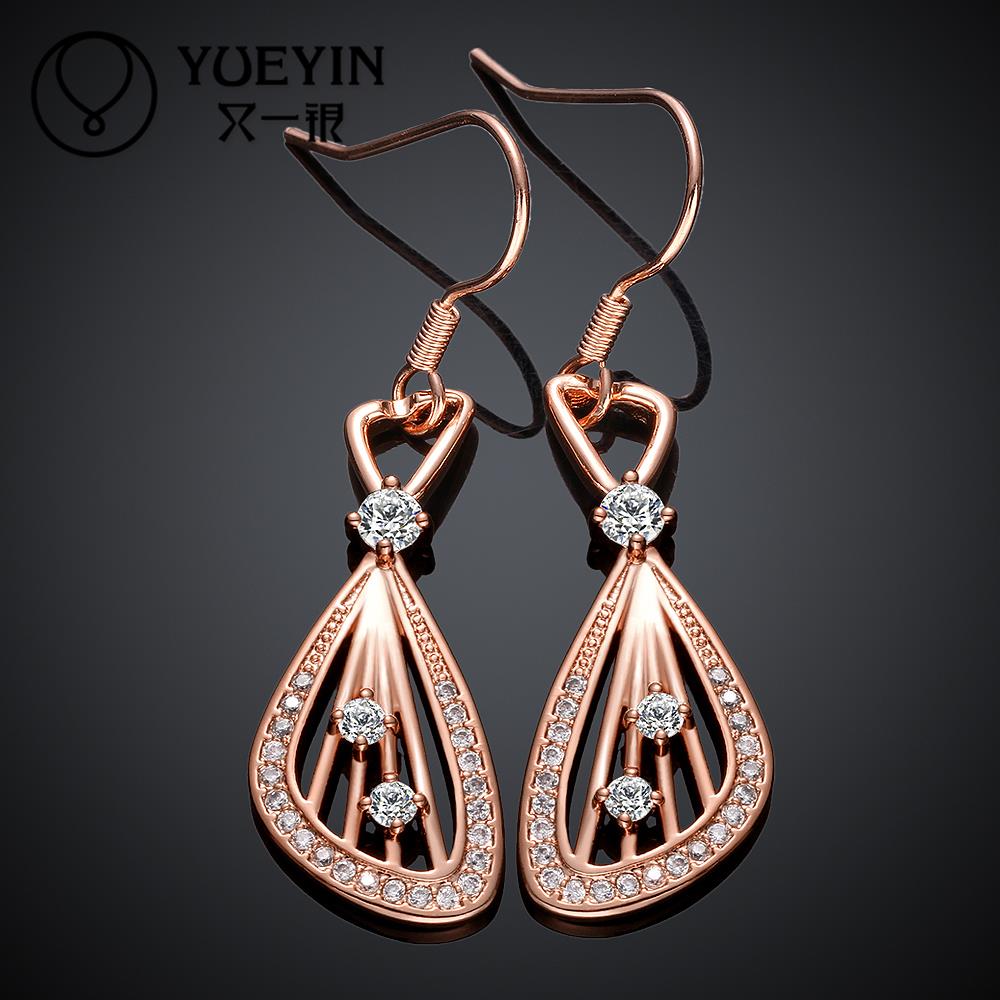 E001 Hot sale Fashion 18K Gold Plated Drop Earrings For Women Vintage Indian Jewelry Party Long ...