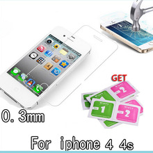 HOT sale 9H high clear 2.5D Premium Tempered Glass Screen Protector for iPhone 4 4S Toughened protective film front guard