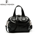 Herald Fashion Split Leather Women s Handbag Designer Large Capacity Casual Tote Luxury Solid Lady s