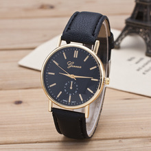 2016 New Fashion Simple Leather Strap Geneva Women Watch Hot Relojes Quartz Women Dress Watch Clock