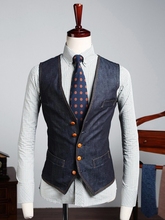 New Arrivals men Slim Fit casual fashion personality denim vest high quality Men’s brand suit vest jacket sleeveless