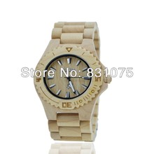 2014 moda hombre relojes de cuarzo del Dial redondo de madera reloj relojes band para hombre marca famosa