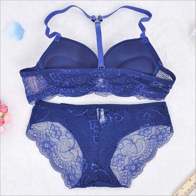Sexy Bra Set Plus Size Women Gauze Embroidery Underwear Women Bra Set font b Lace b