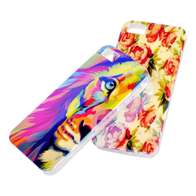 TPU Blue Light Phone Cases for iphone 5s Case National Style Flower Tower Design Case Cover