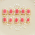 New 24PCS red fake nail tip acrylics nail design sexy transparent short paragraph fake nails Tips