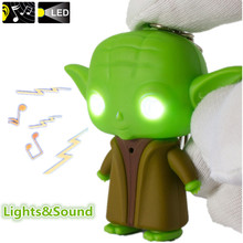 G0117 Star War Jedi Master Yoda with Sound and Led Flashlight Action Figure Toys Keychain