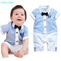 Humor Bear New baby Rompers boys Jumpsuits boy clothing fashion gentleman style casual short sleeved clothes