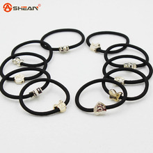 10pcs Korean Lovely Children Rubber Rope Ponytail Black Women Hair Accessories Elastic Headband Hairband Sent At Random