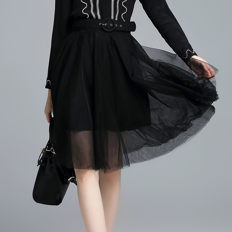 In the new Europe Nanyou 2016 gauze put A word skirt color mosaic skirt wholesale S6013