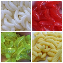 Promotion!! hot selll!!200 pcs 2cm 0.4g mix color maggot Grub Soft Lure Protein Soft Bait Worm Fishing Lures